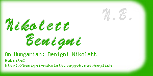 nikolett benigni business card